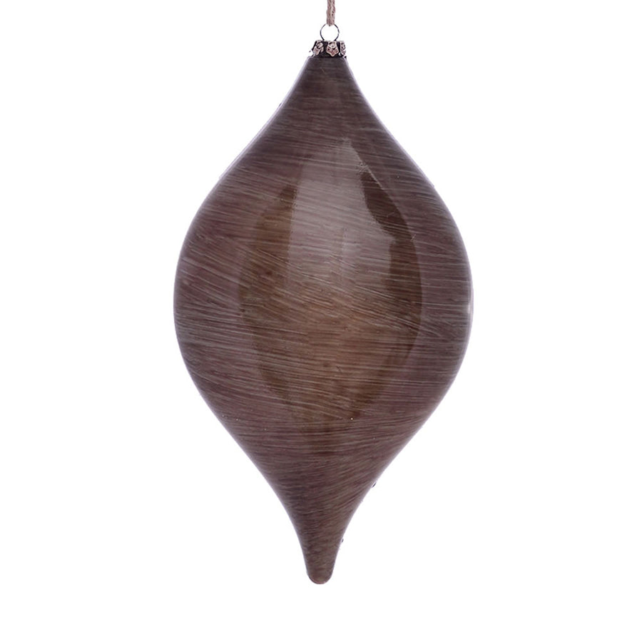 11.5" Pewter Wood Grain Drop Orn