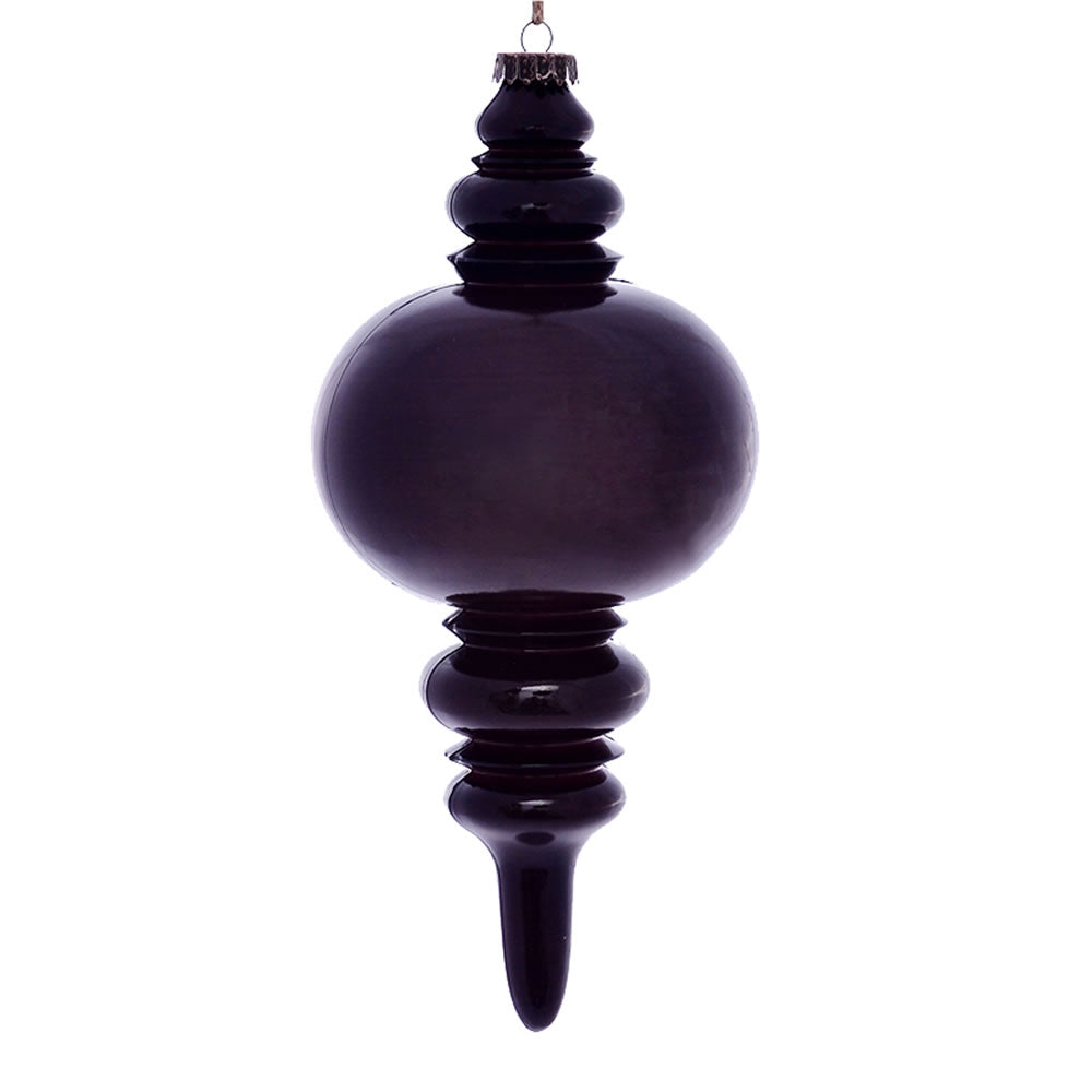 13" Plum Wood Grain Finial Orn