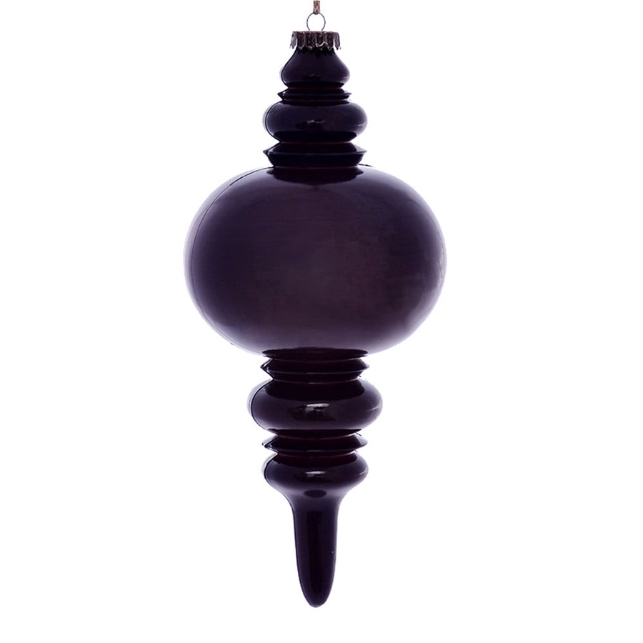 13" Plum Wood Grain Finial Orn