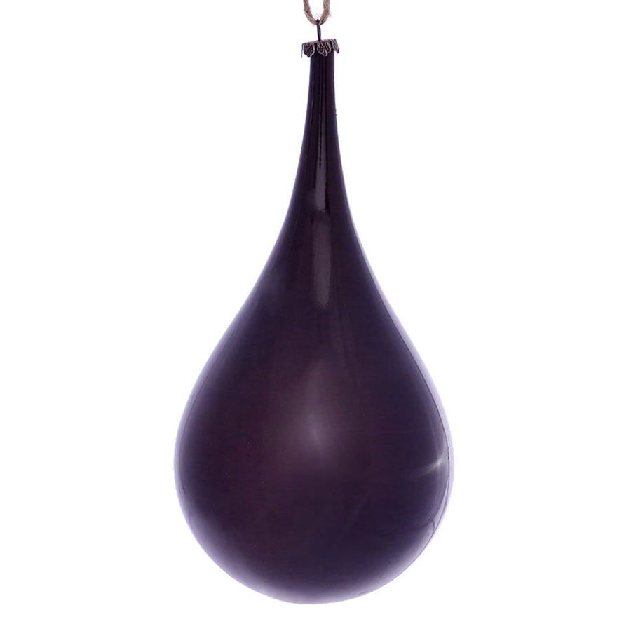 4" Plum Wood Grain Teardrop Orn