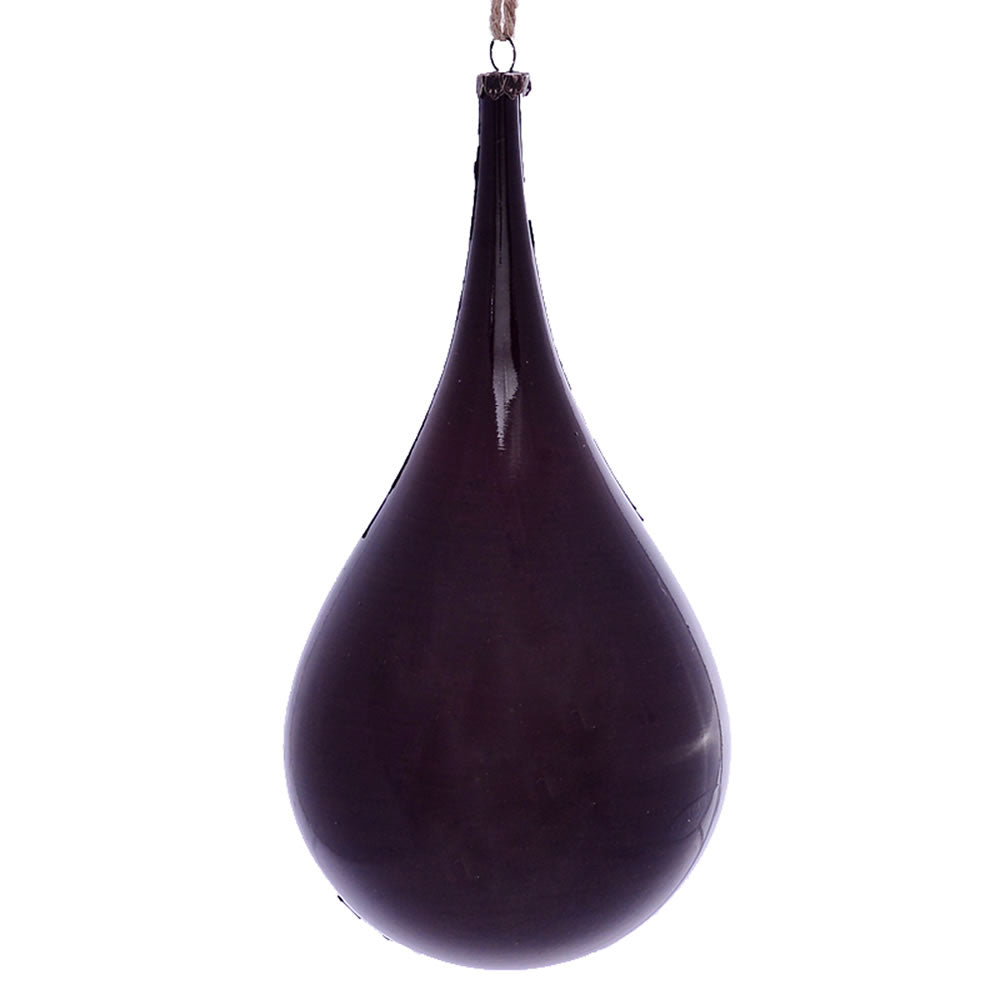 4" Burgundy Wood Grain Teardrop Orn