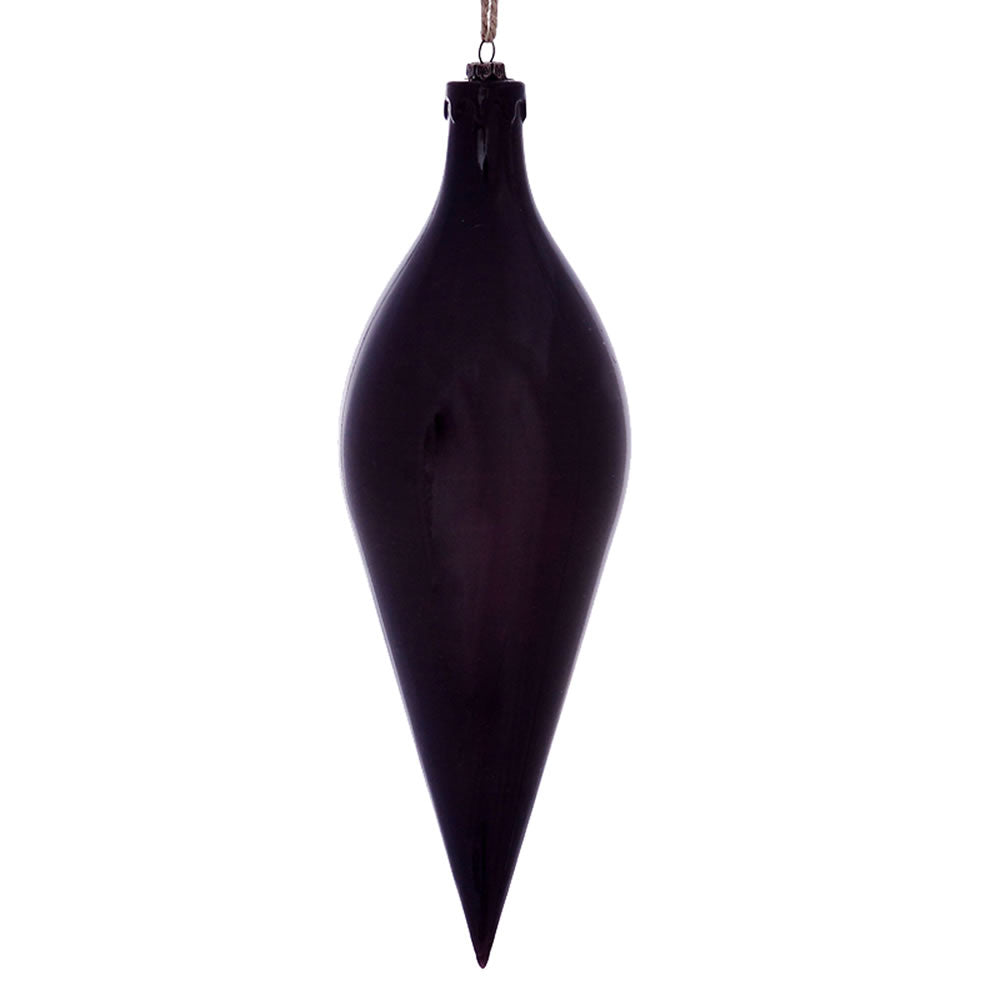 12" Plum Wood Grain Shuttle Orn