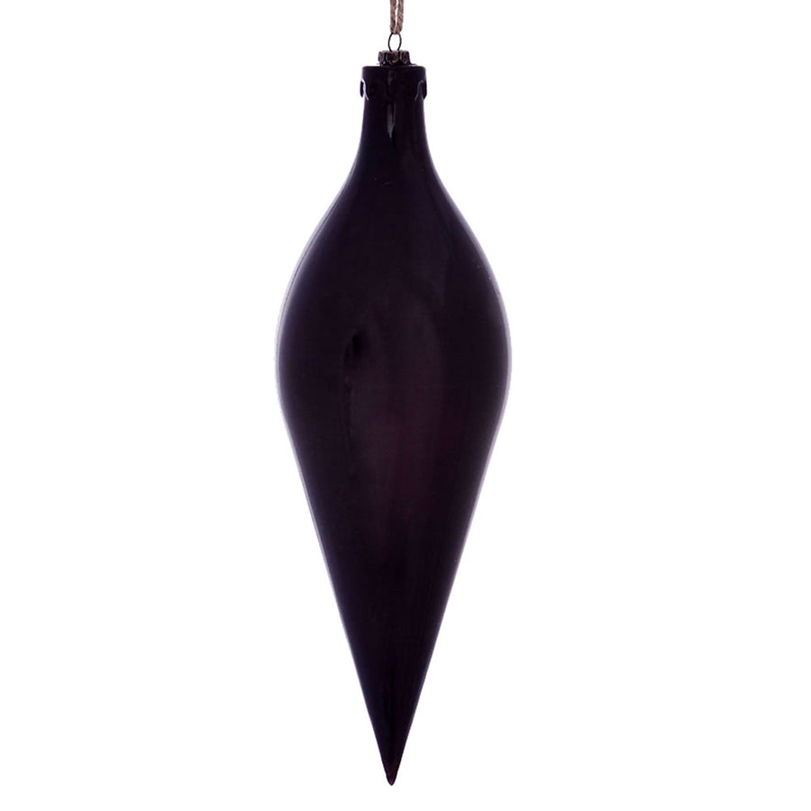 12" Plum Wood Grain Shuttle Orn