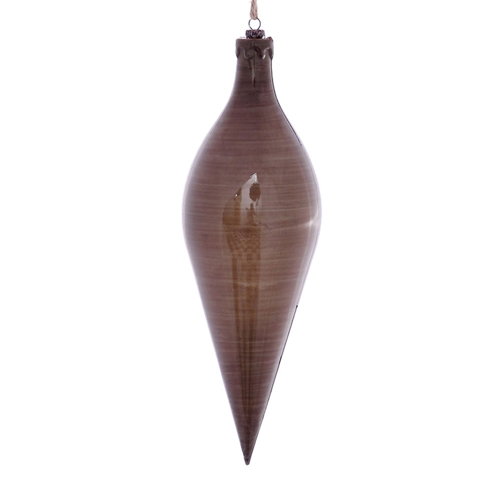12" Pewter Wood Grain Shuttle Orn