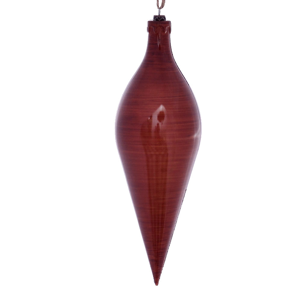12" Copper Wood Grain Shuttle Orn