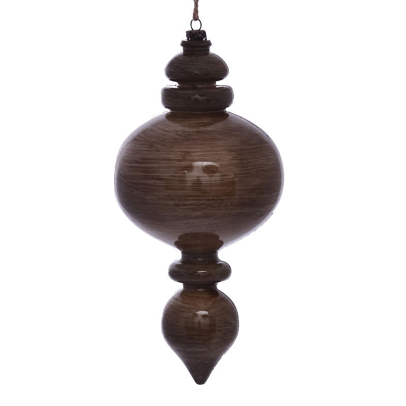 9" Pewter Wood Grain Round Finial