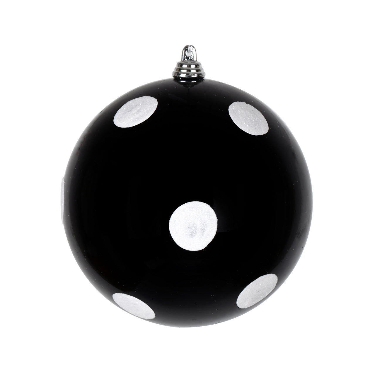 4.75" Black Candy Ball White Dots