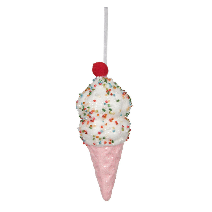 5.75" Pink Ice Cream Cone Ornament