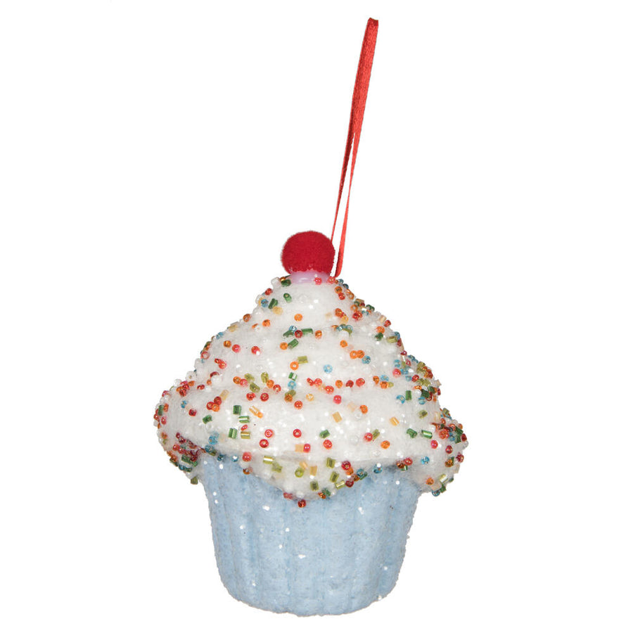 4.5" Light Blue Cupcake Ornament