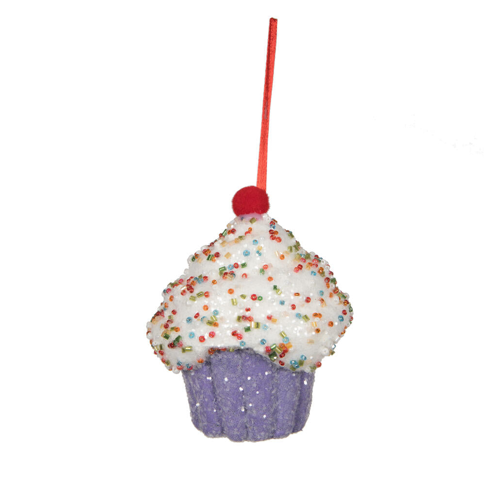 4.5" Purple Cupcake Ornament