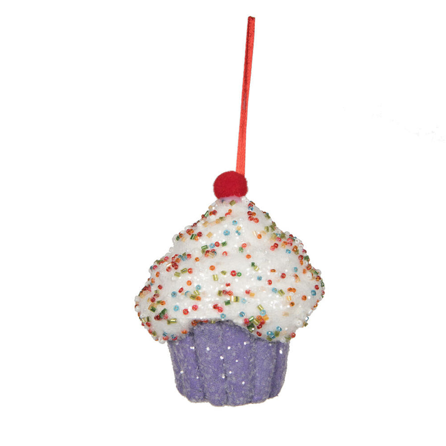 4.5" Purple Cupcake Ornament