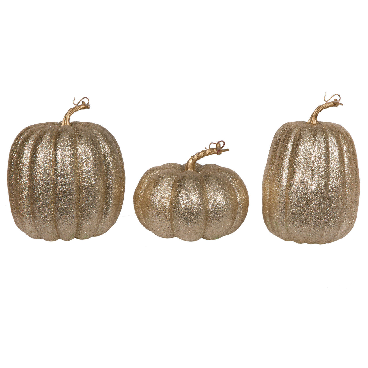 8" Champagne Pumpkins Assorted Set of 3