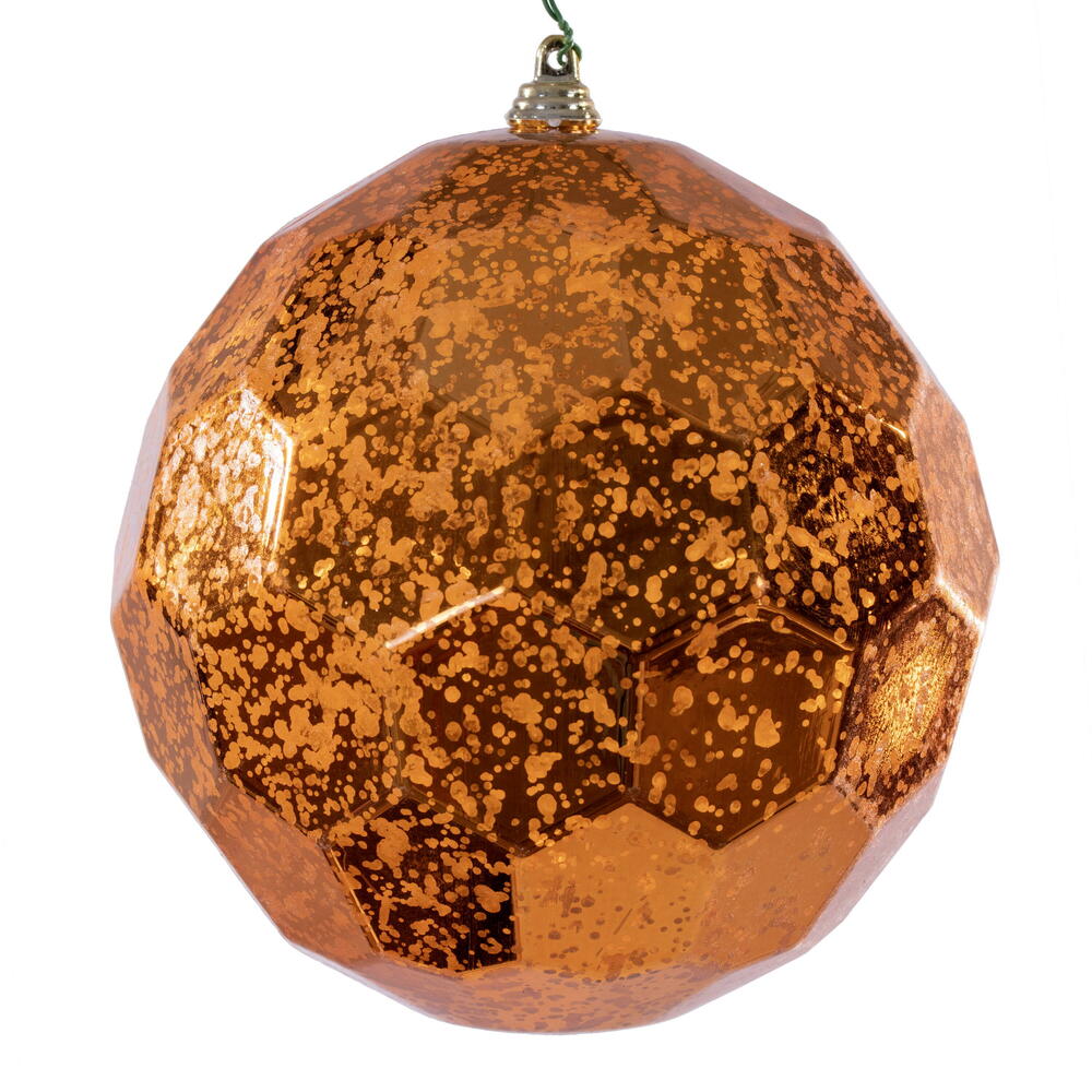 6" Burnish Orange Honeycomb Orn