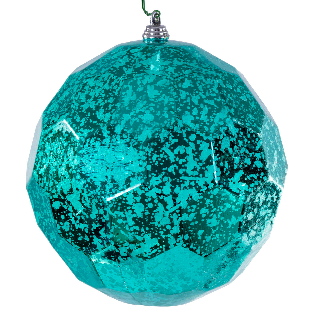 6" Teal Honeycomb Mercury Orn