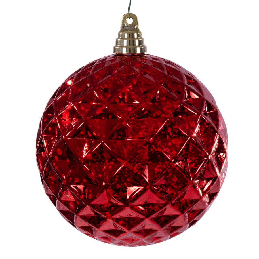 6" Red Diamond Mercury Orn