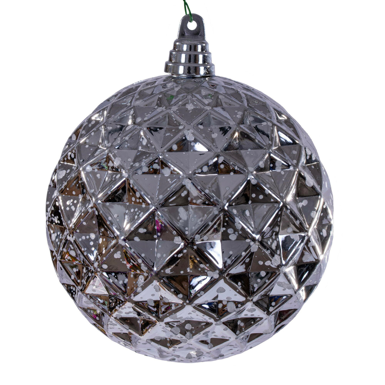 6" Silver Diamond Mercury Orn