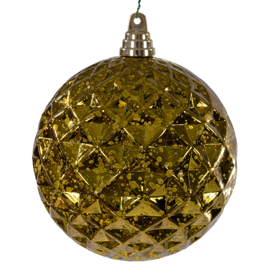6" Olive Diamond Mercury Orn