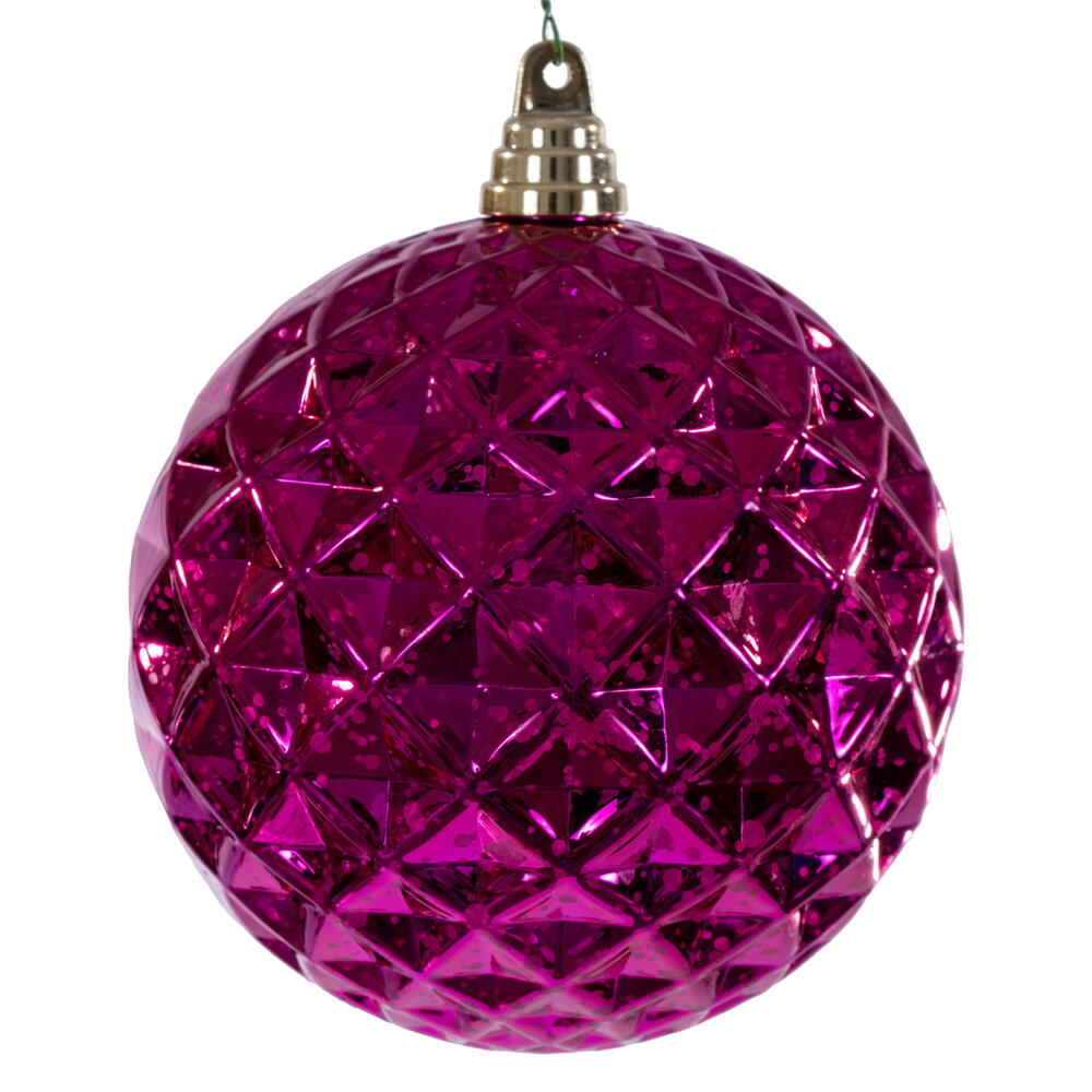 6" Fuchsia Diamond Mercury Orn