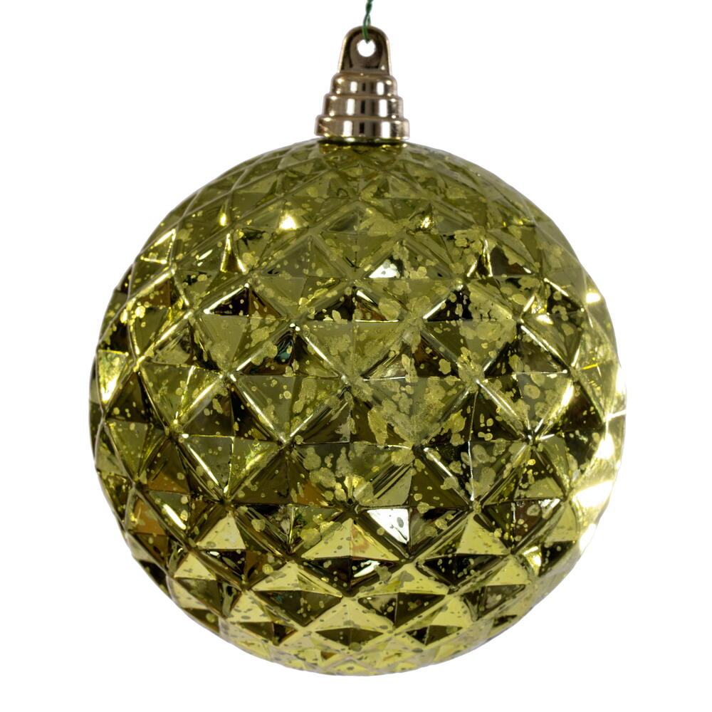 6" Lime Diamond Mercury Orn