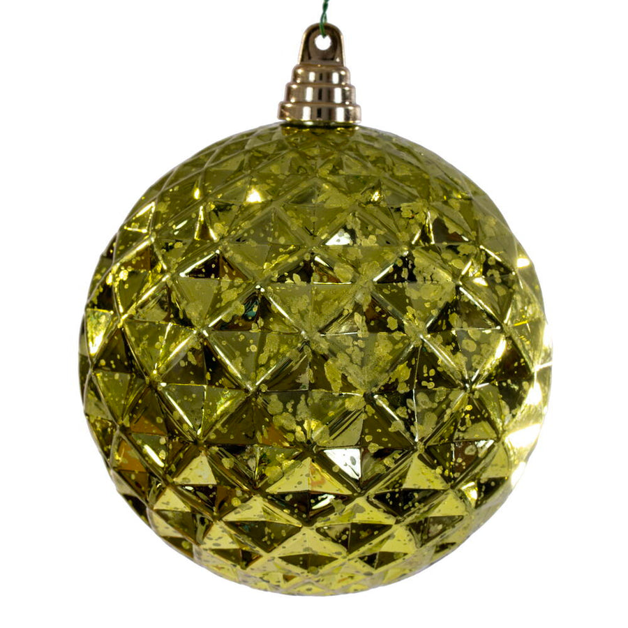 6" Lime Diamond Mercury Orn