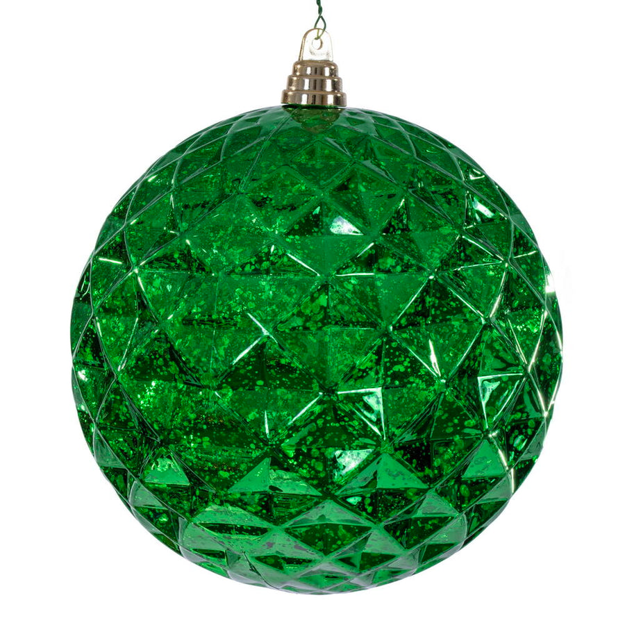 8" Green Diamond Mercury Ornament