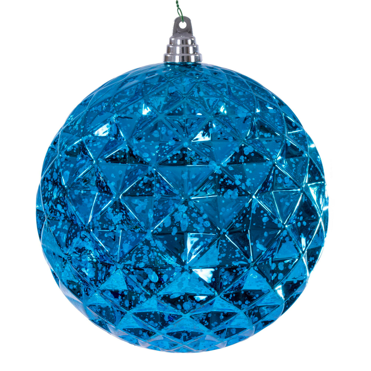8" Turquoise Diamond Mercury Ornament