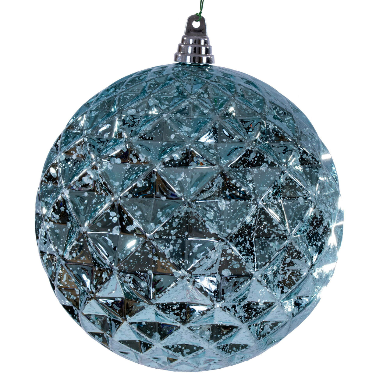 8" Baby Blue Diamond Mercury Ornament