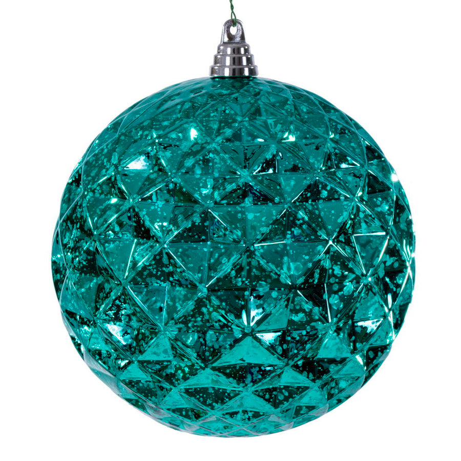 8" Teal Diamond Mercury Ornament