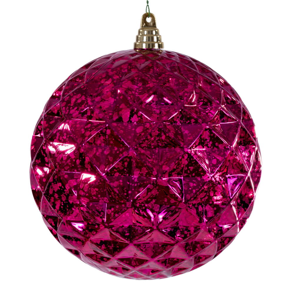 8" Fuchsia Diamond Mercury Ornament