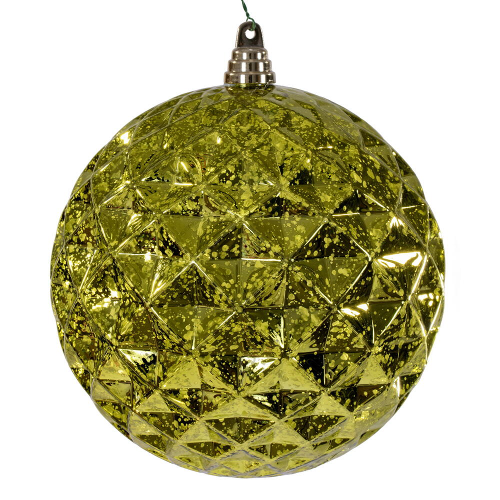 8" Lime Diamond Mercury Ornament