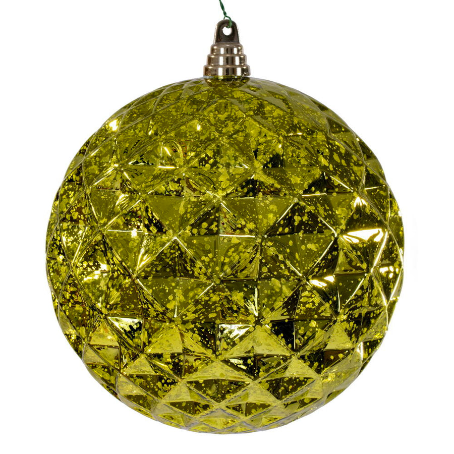 8" Lime Diamond Mercury Ornament