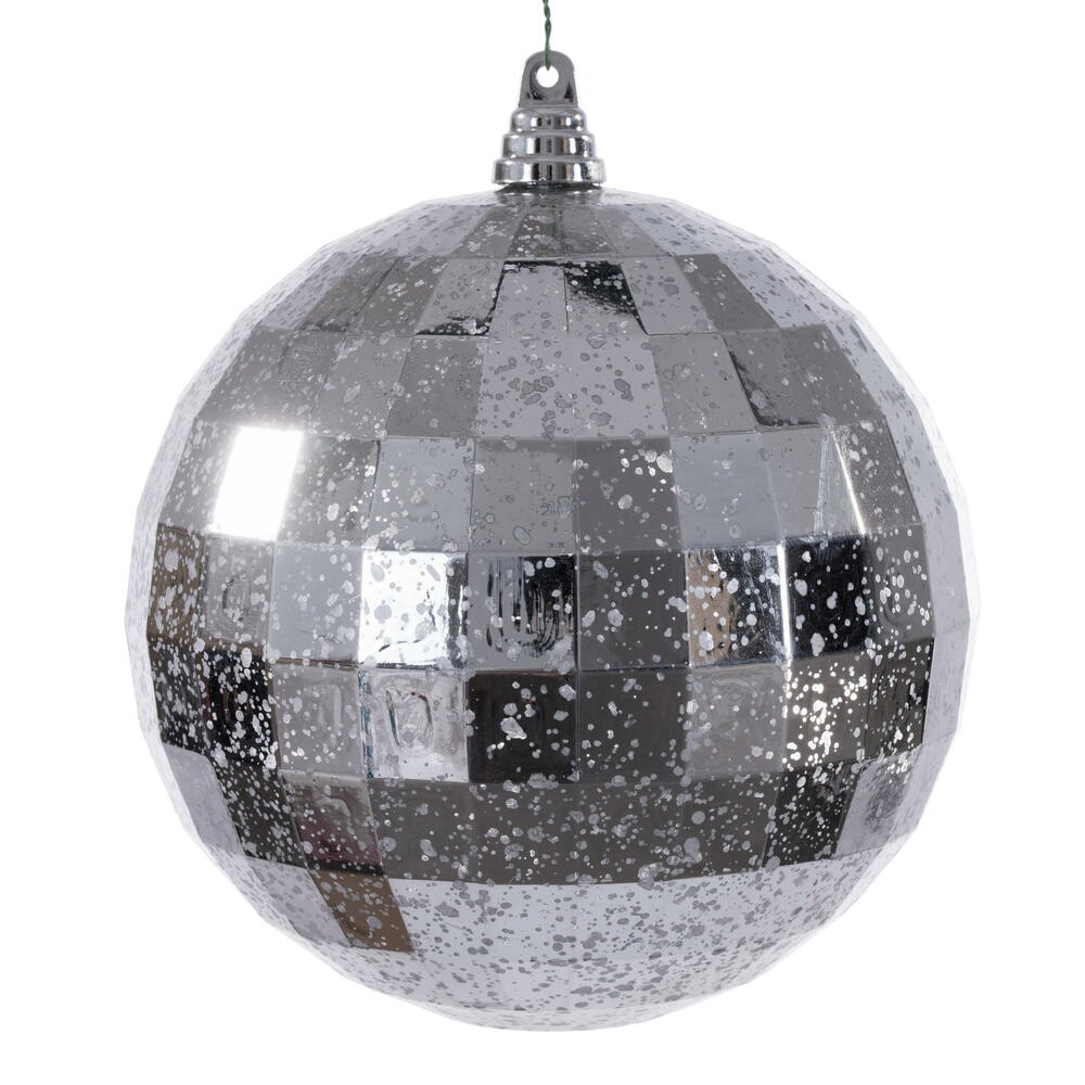 8" Silver Mirror Mercury Ornament
