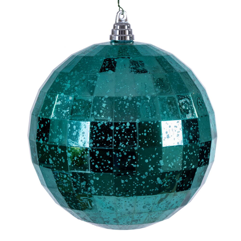 8" Teal Mirror Mercury Ornament