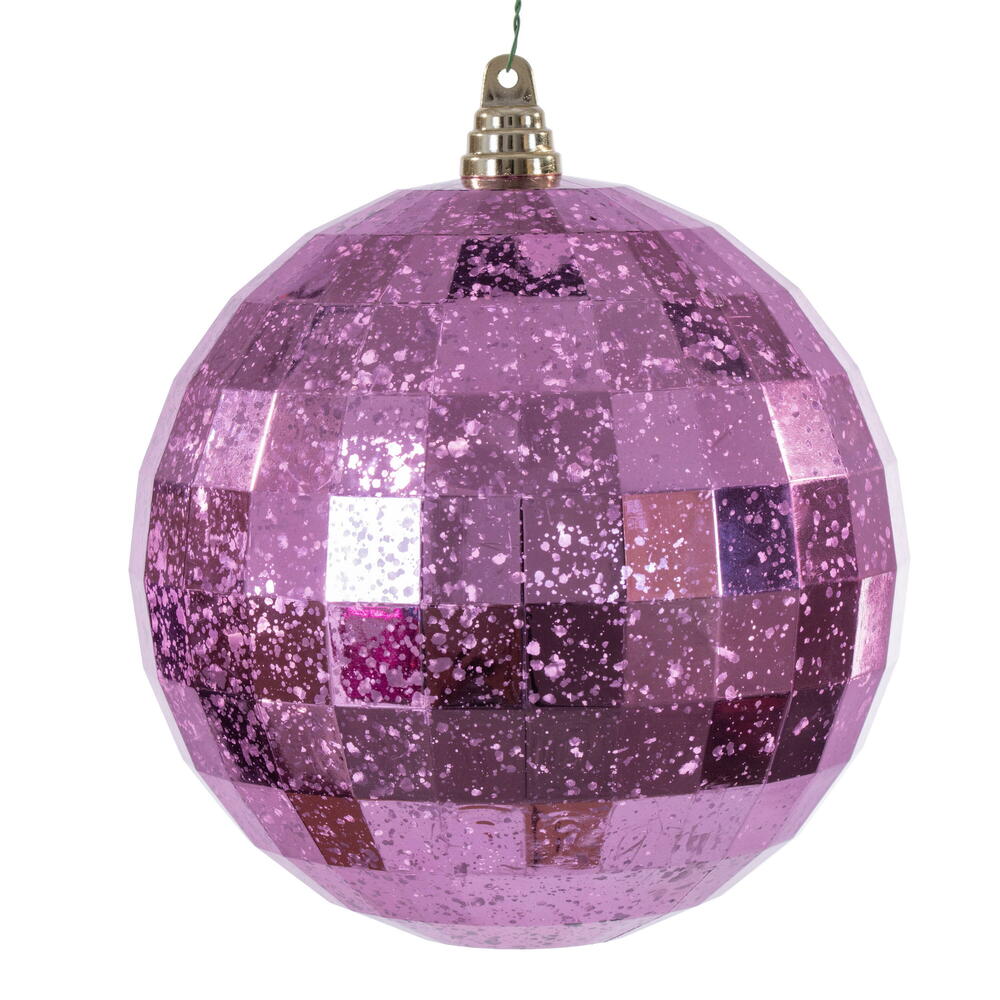 8" Pink Mirror Mercury Ornament