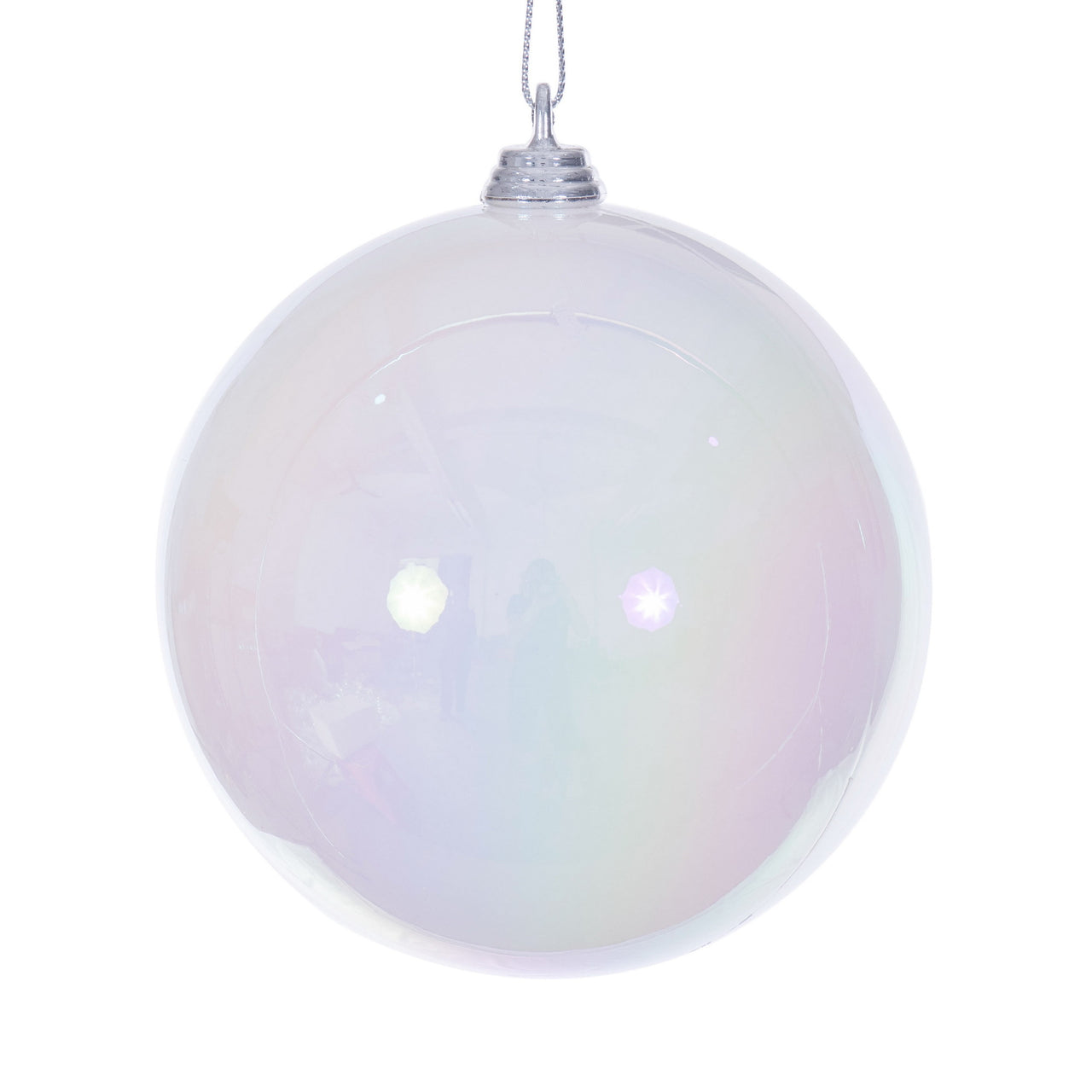4" White Iridescent Ball