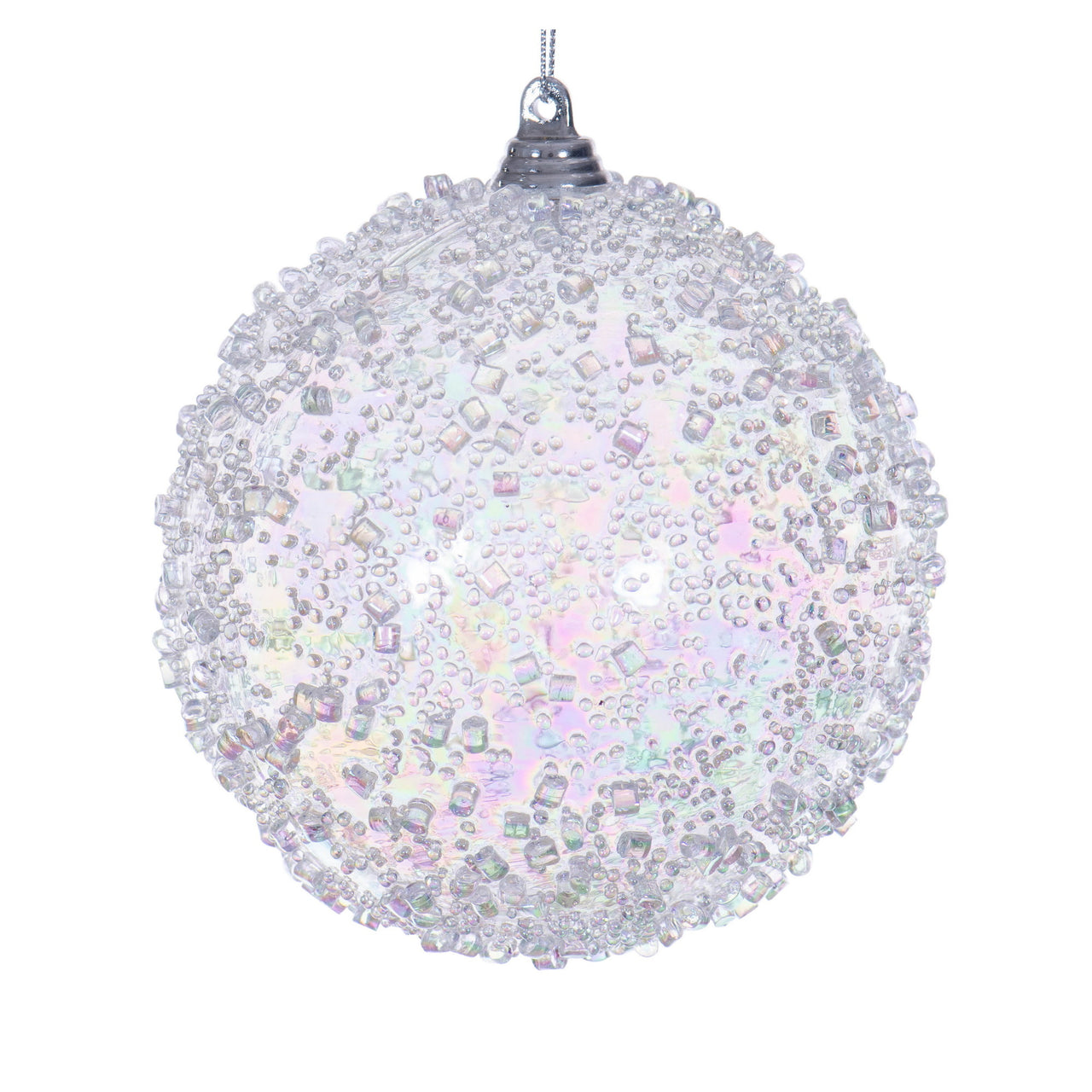 4" Clear Iridescent Bead Ball