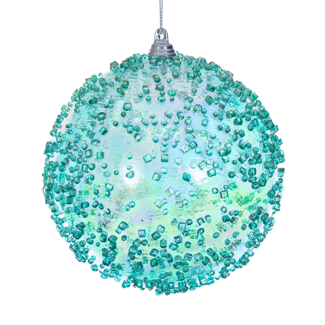 4.75" Teal Iridescent Bead Ball