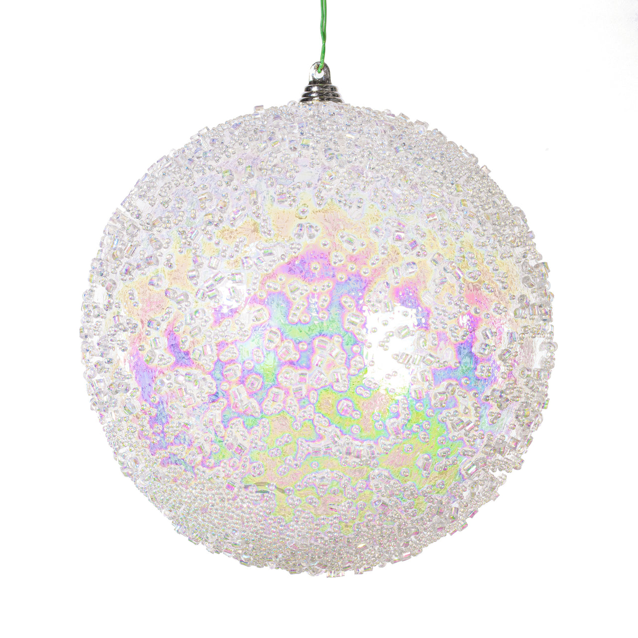 6" Clear Iridescent Bead Ball