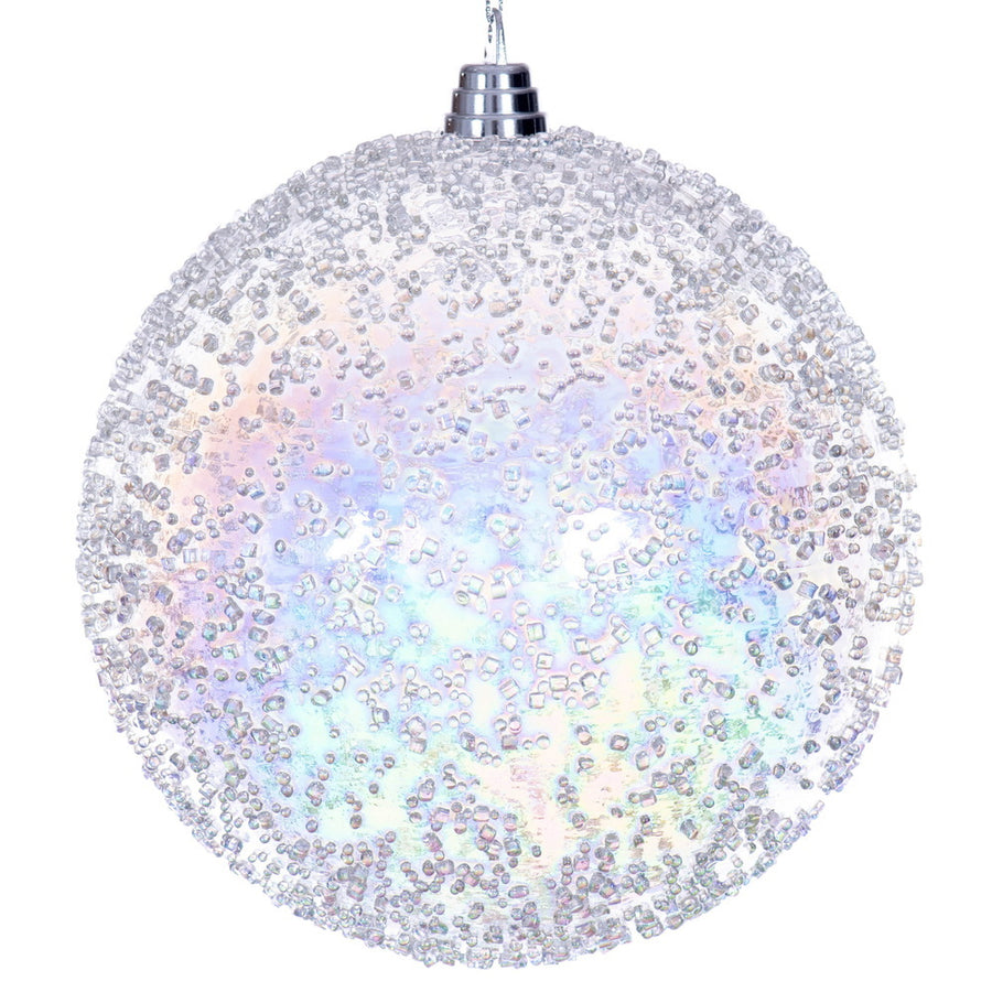 8" Clear Iridescent Bead Ball