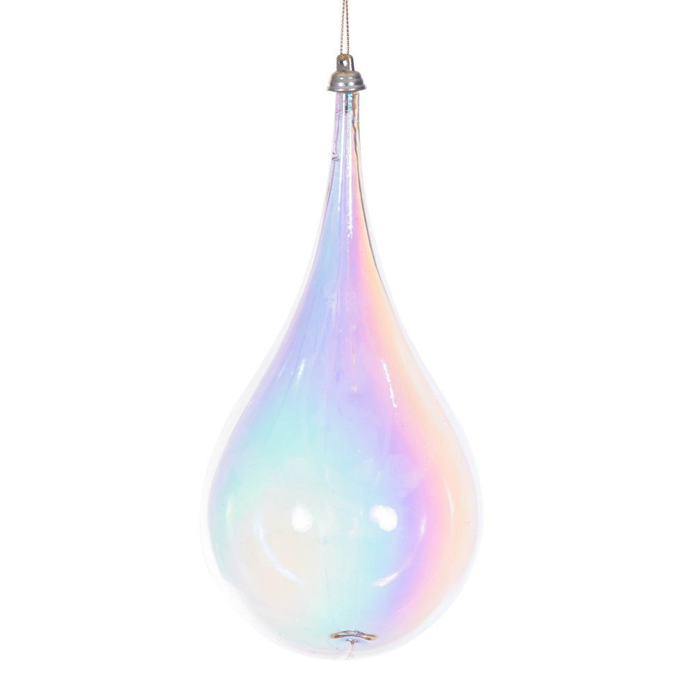 4" Champagne Iridescent Teardrop