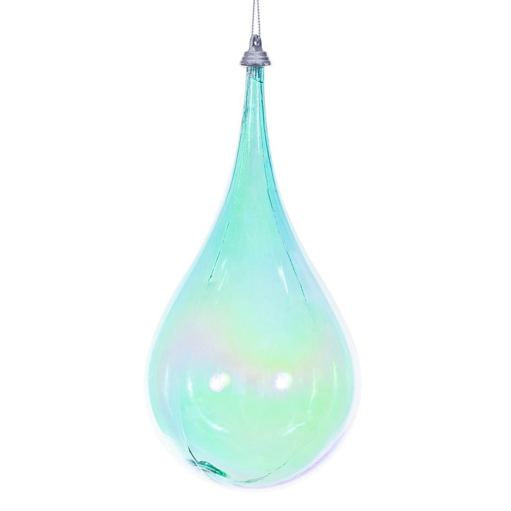 4" Teal Iridescent Teardrop