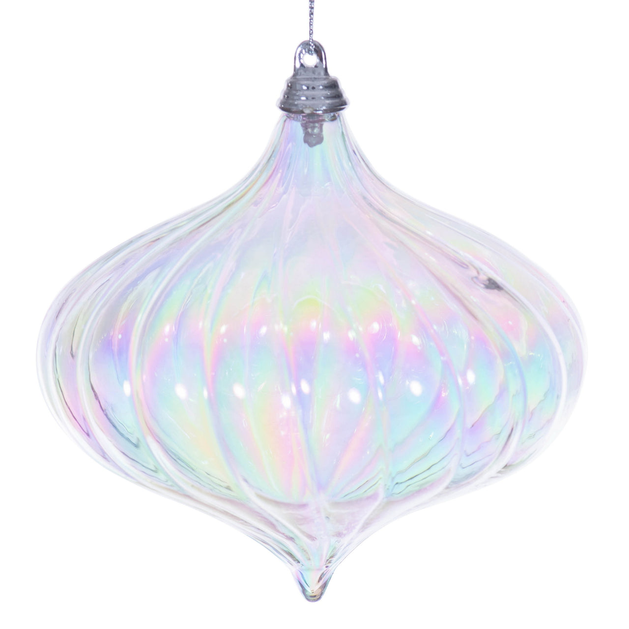4.75" Clear Iridescent Onion