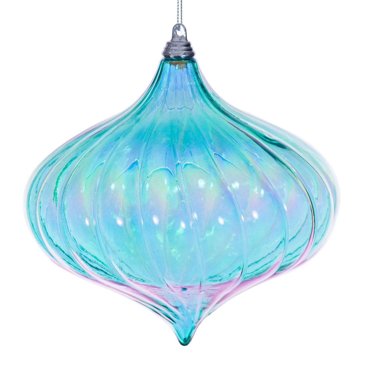 6" Teal Iridescent Onion