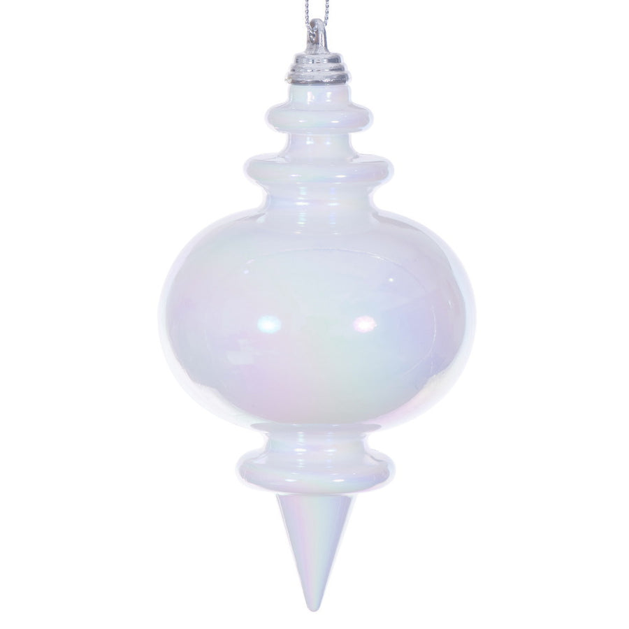 5" White Iridescent Finial