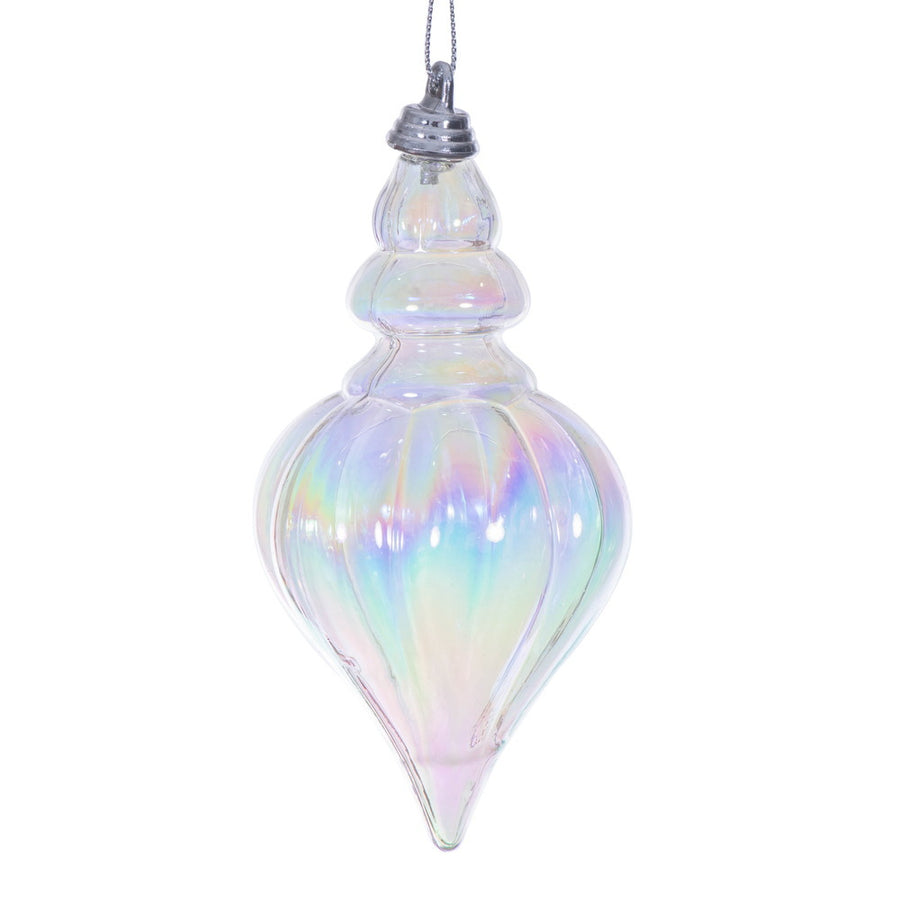 5" Clear Iridescent Drop