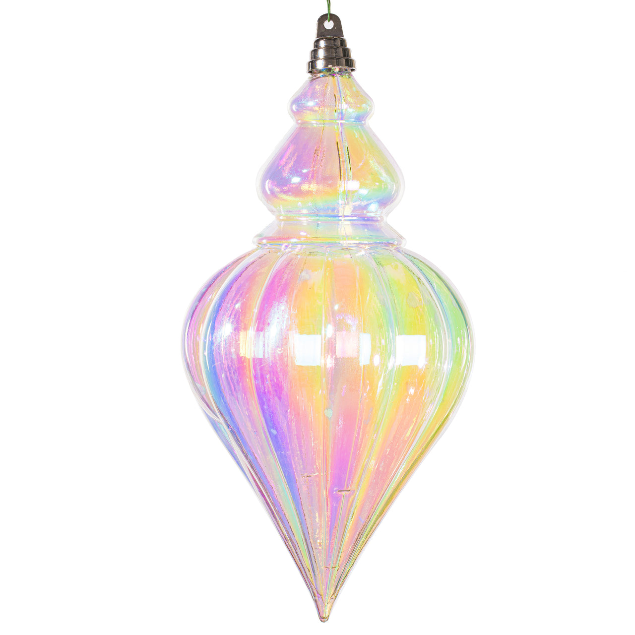 12" Clear Iridescent Drop