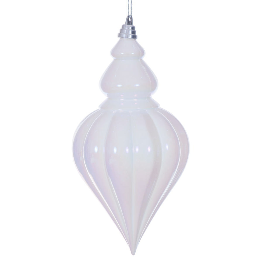 12" White Iridescent Drop