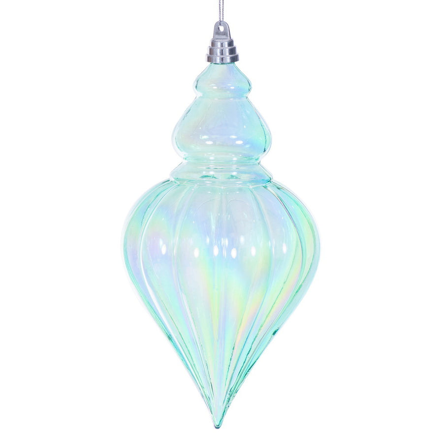 12" Teal Iridescent Drop