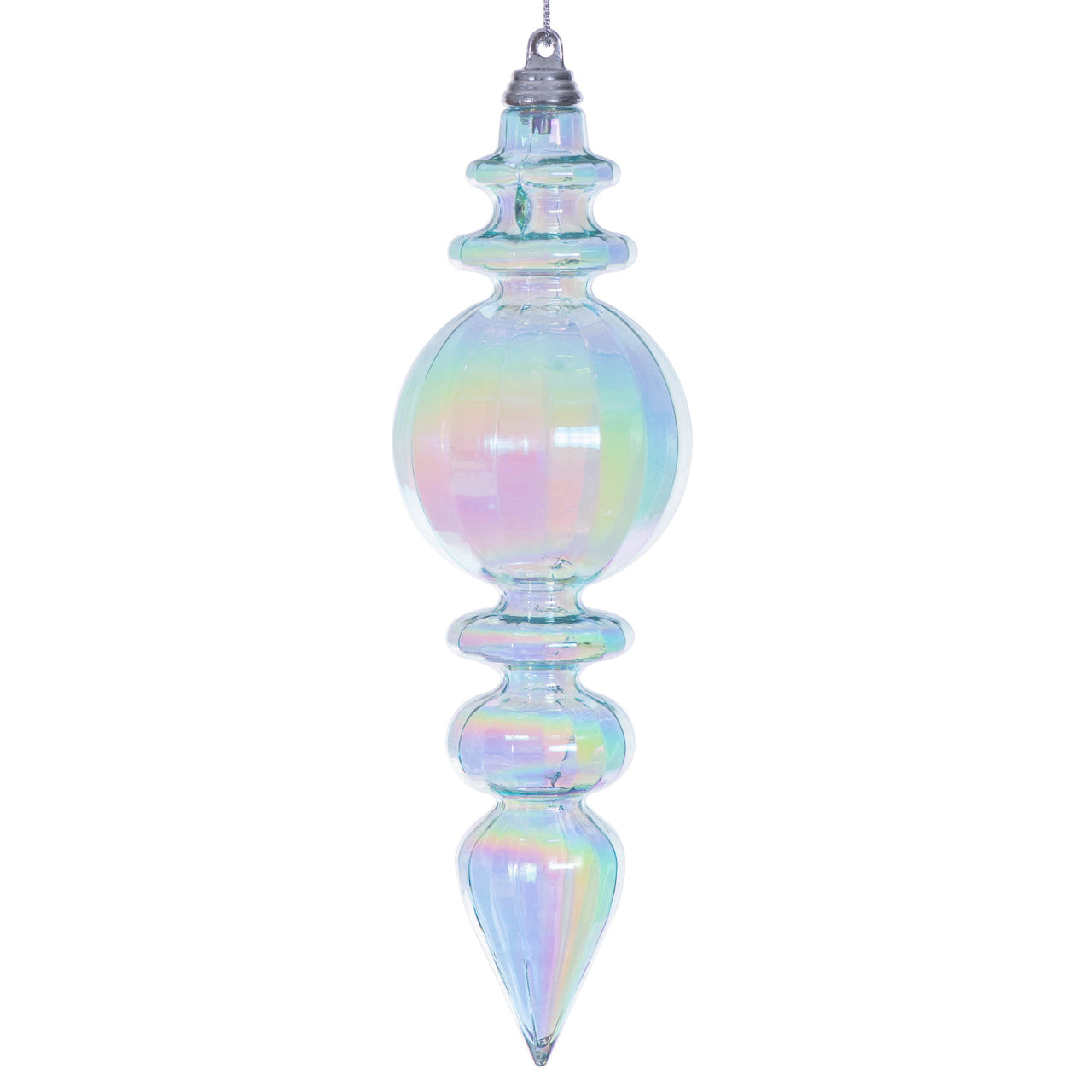 7.5" Baby Blue Iridescent Finial