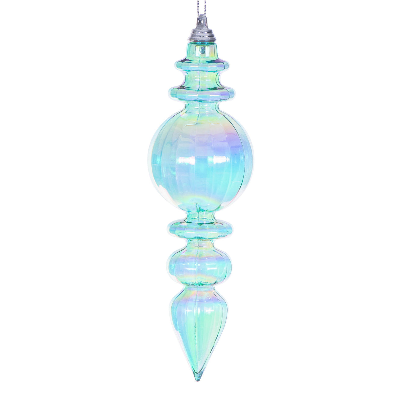 7.5" Teal Iridescent Finial